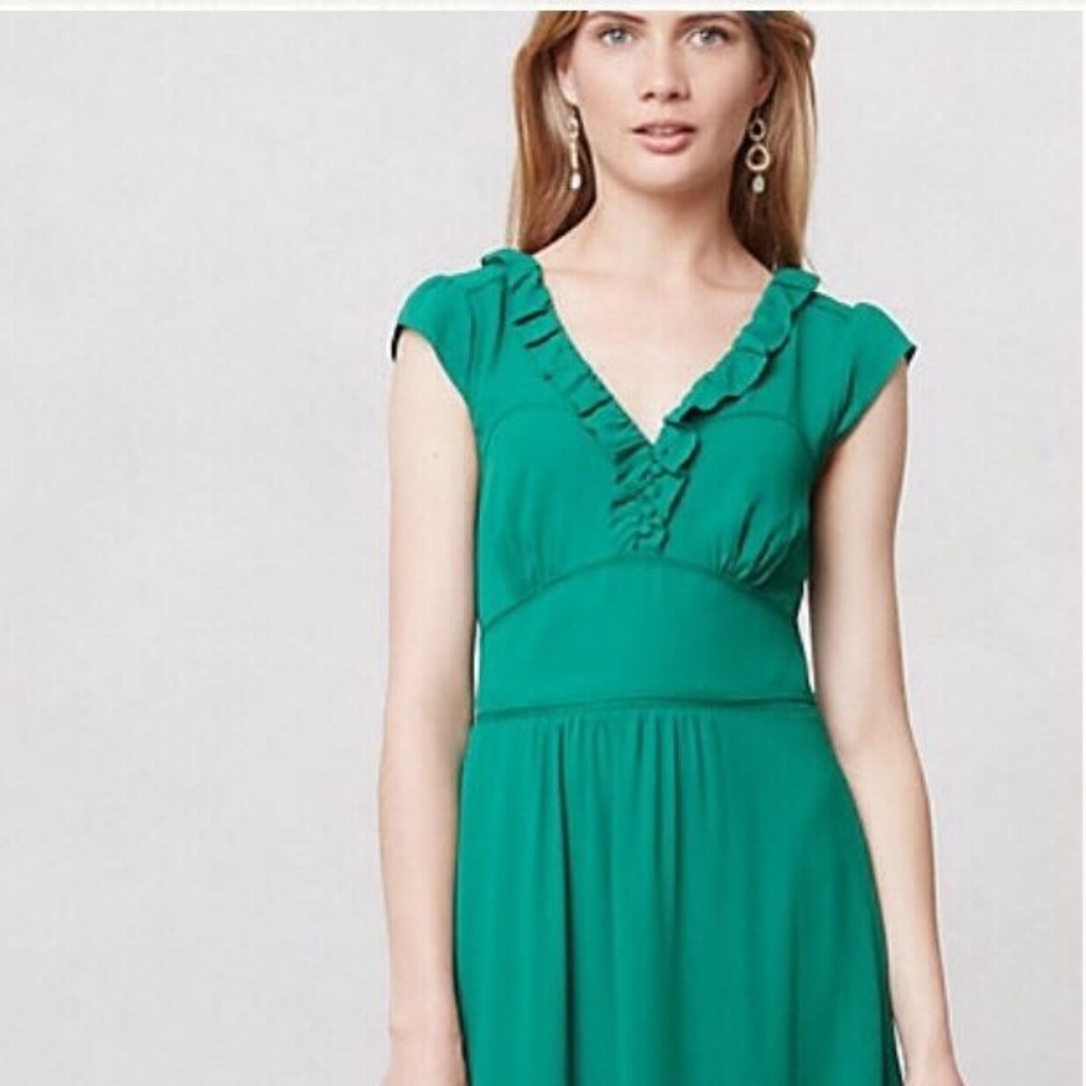 Anthropologie green dress